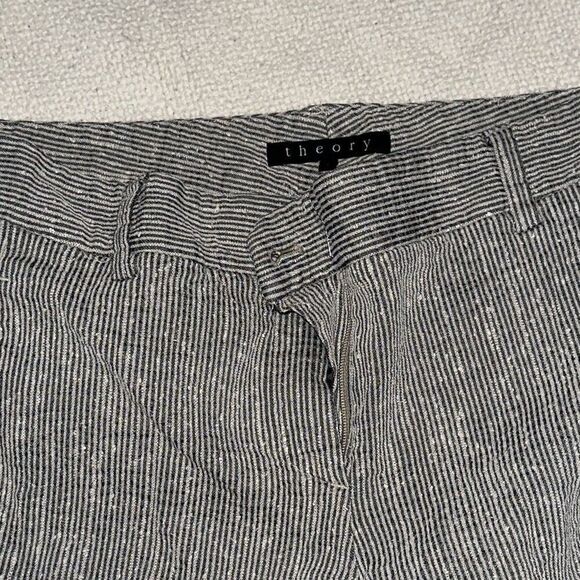 Theory pinstripe cropped cigarette pants | Sz 4 - Picture 3 of 5